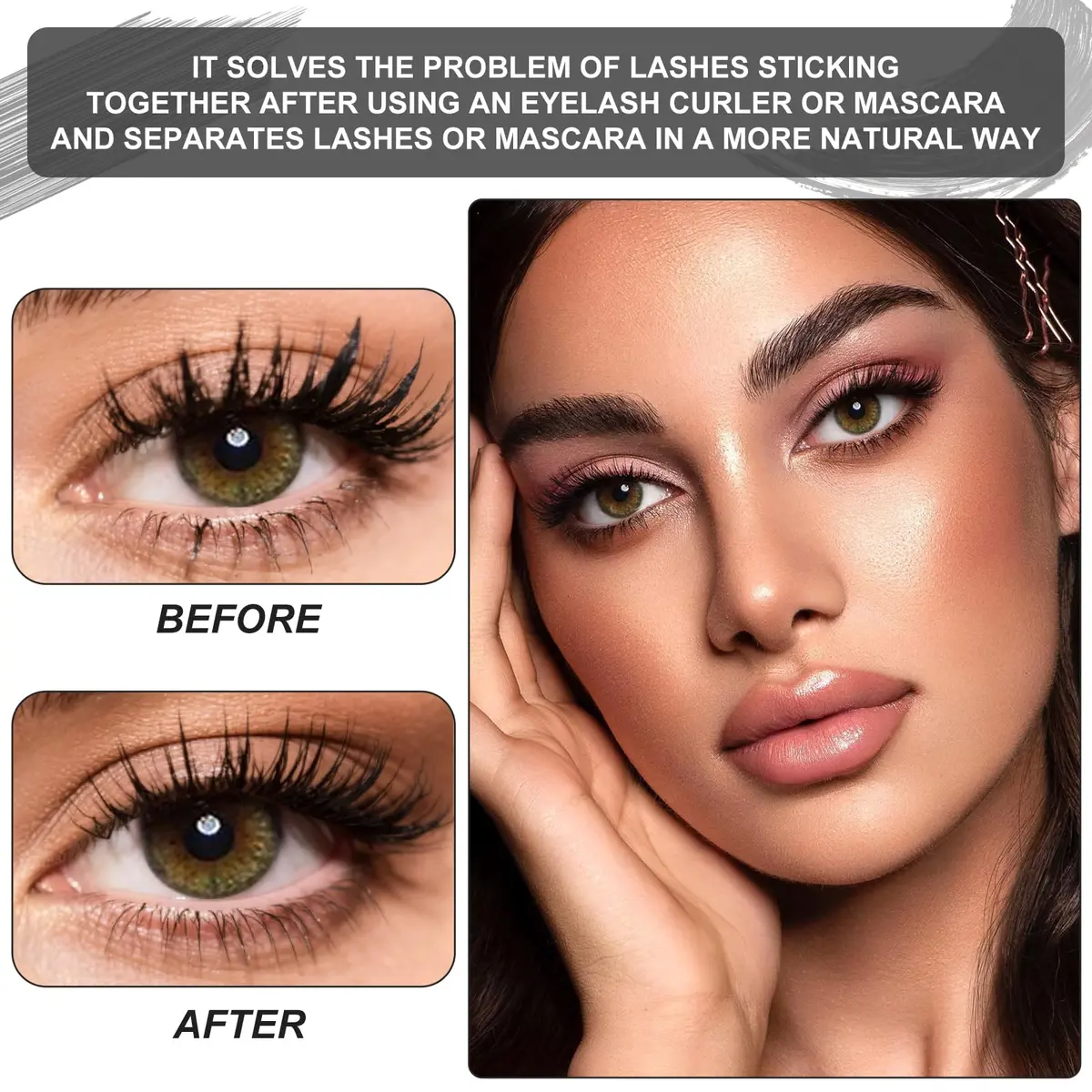 docolor Foldable Eyelash Comb Separator | Metal Comb for Mascara & Brows, Compact & Travel-Friendly - view 5