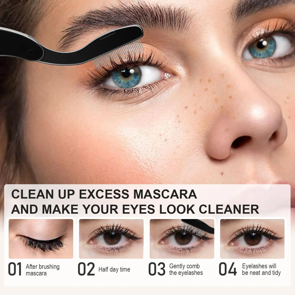 docolor Foldable Eyelash Comb Separator | Metal Comb for Mascara & Brows, Compact & Travel-Friendly - view 9