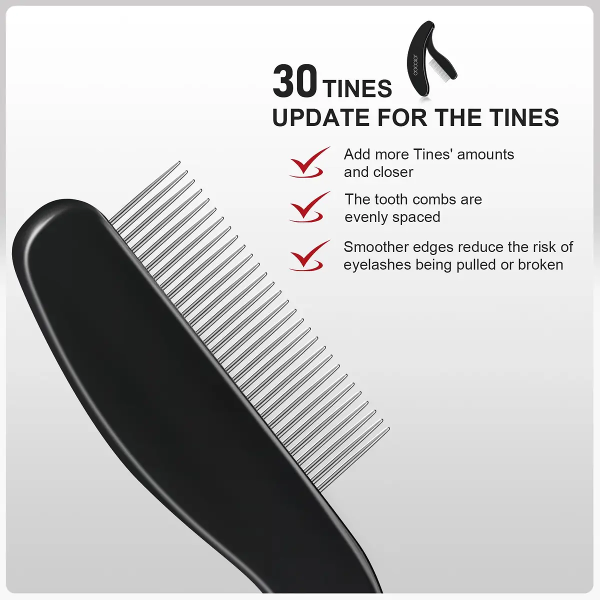 docolor Foldable Eyelash Comb Separator | Metal Comb for Mascara & Brows, Compact & Travel-Friendly - view 3