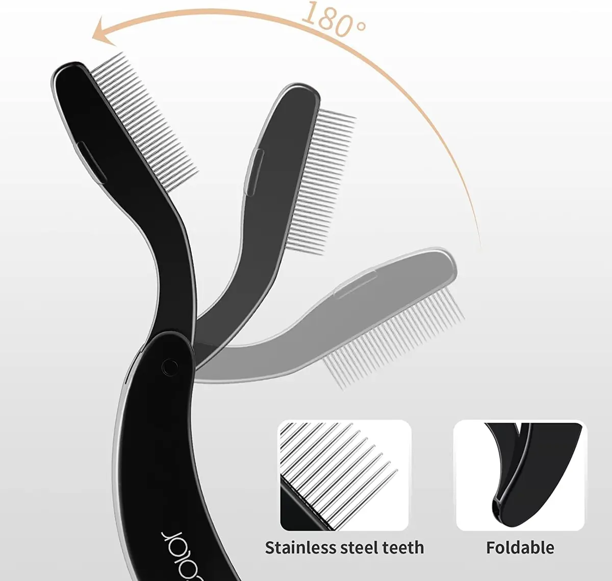 docolor Foldable Eyelash Comb Separator | Metal Comb for Mascara & Brows, Compact & Travel-Friendly - view 4