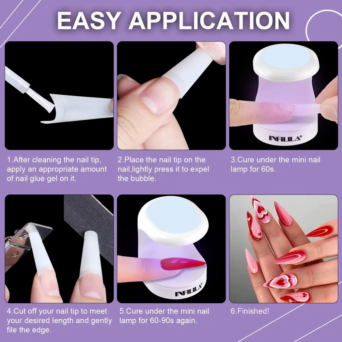 NXJ INFILILA Mini UV Nail Lamp 16W Blue | Portable Single Finger Gel Curing Light - view 7