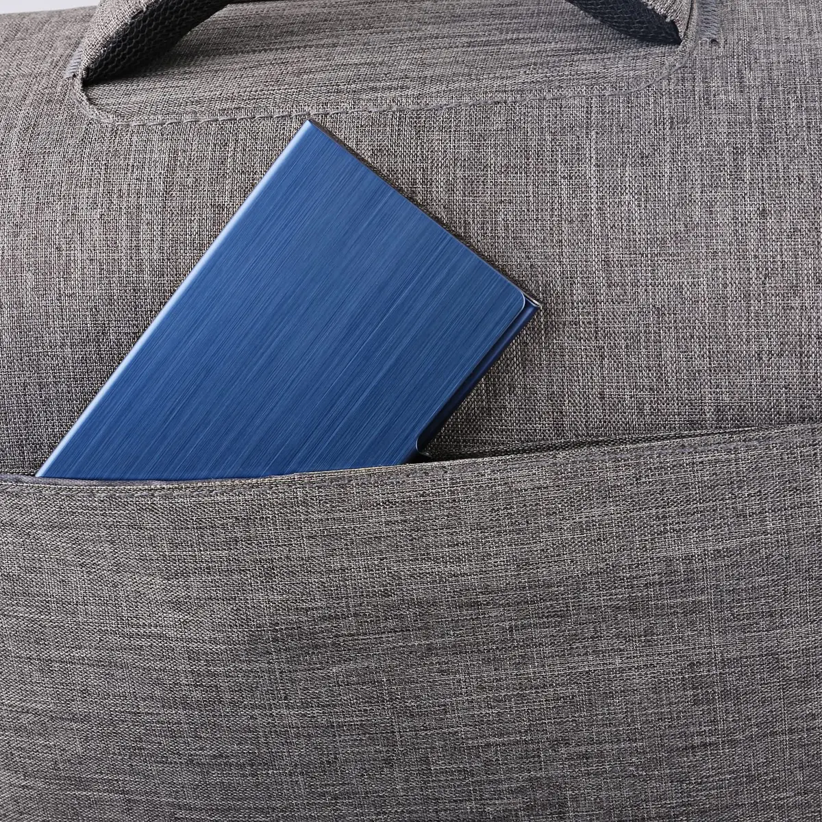 DMFLY Business Card Holder, Slim Metal Case for Men & Women, Blue | Professional Stainless Steel Wallet - view 2