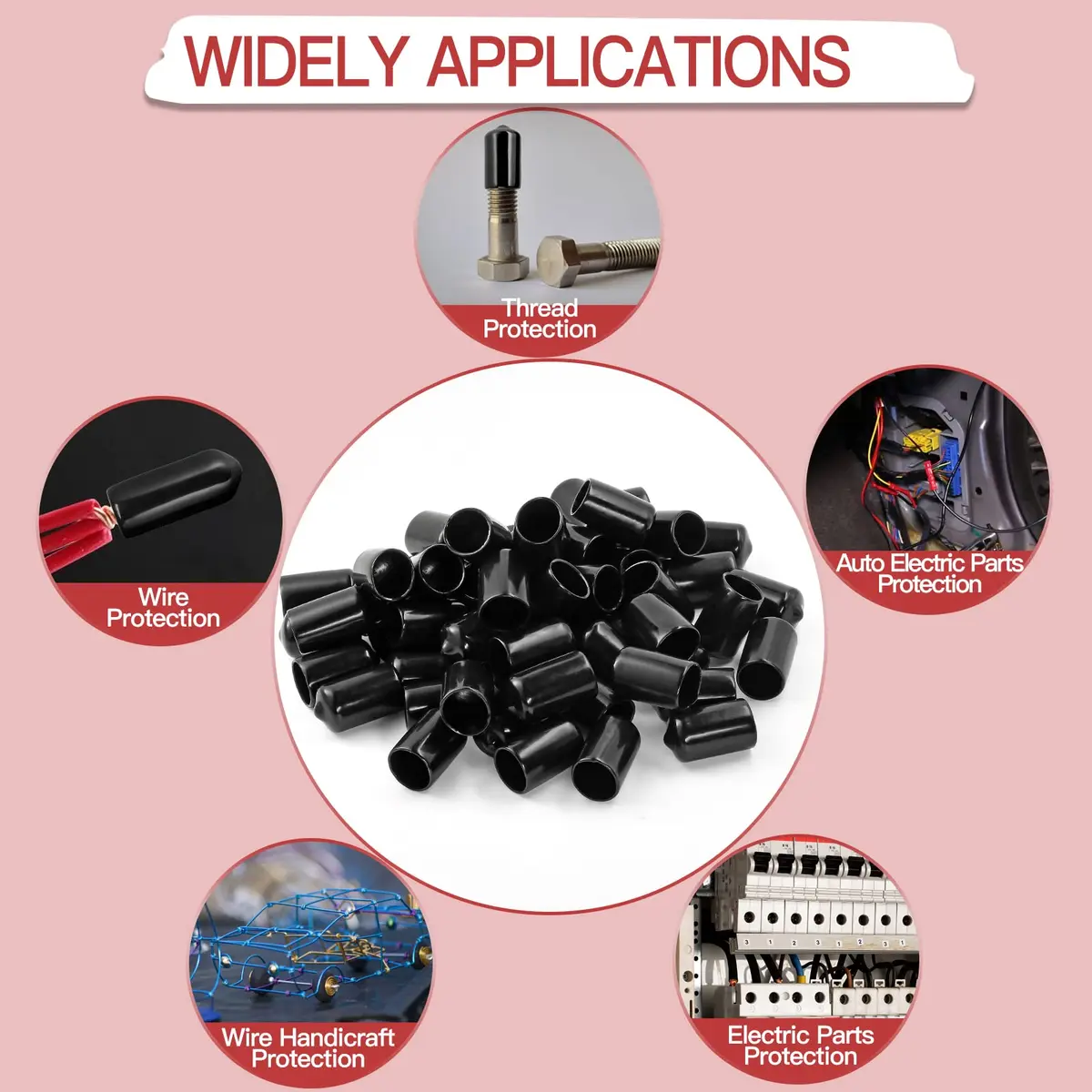 Jamiikury Rubber End Caps 12mm | Flexible Vinyl Tube Bolt Cover for Pipes & Furniture Feet - view 6
