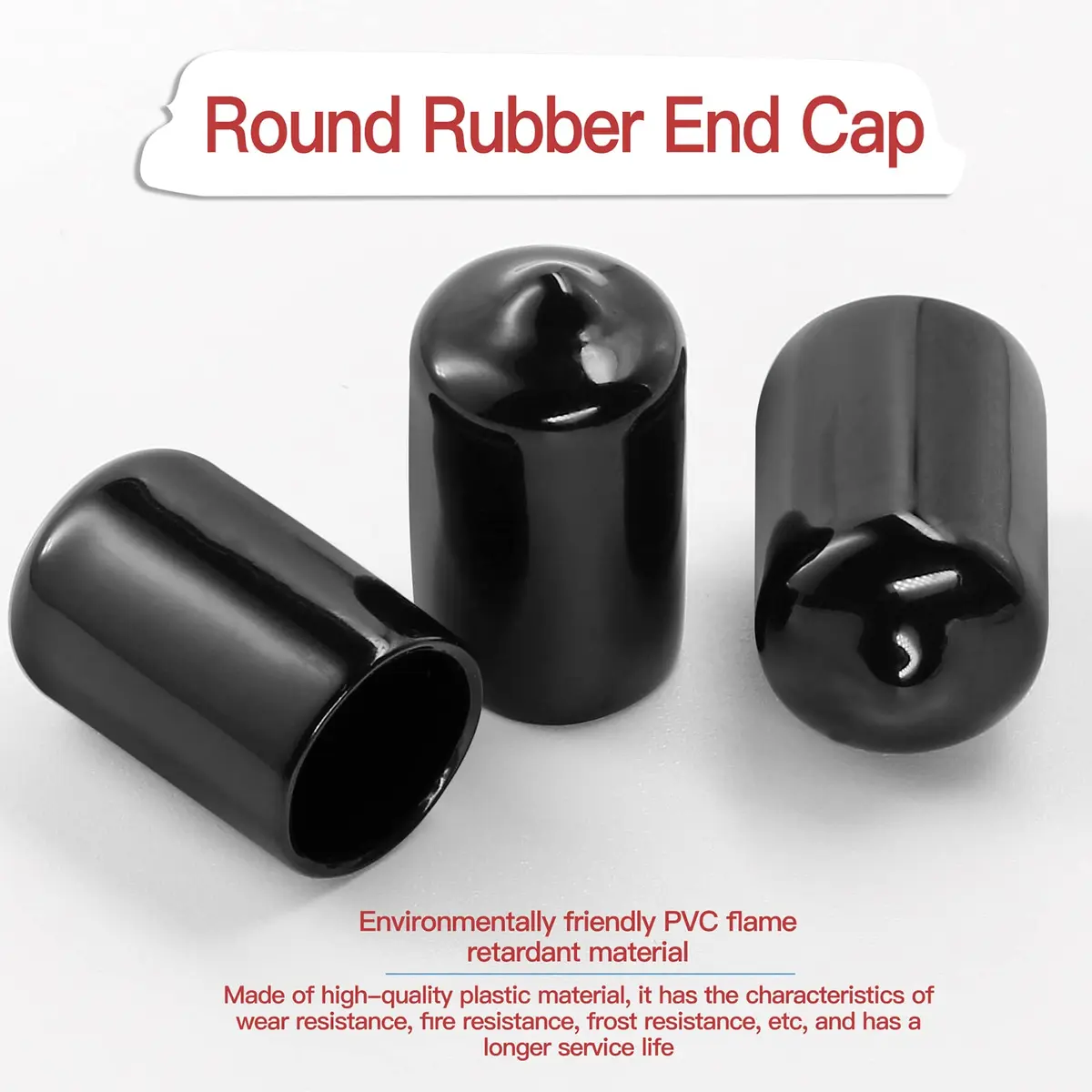 Jamiikury Rubber End Caps 12mm | Flexible Vinyl Tube Bolt Cover for Pipes & Furniture Feet - view 3