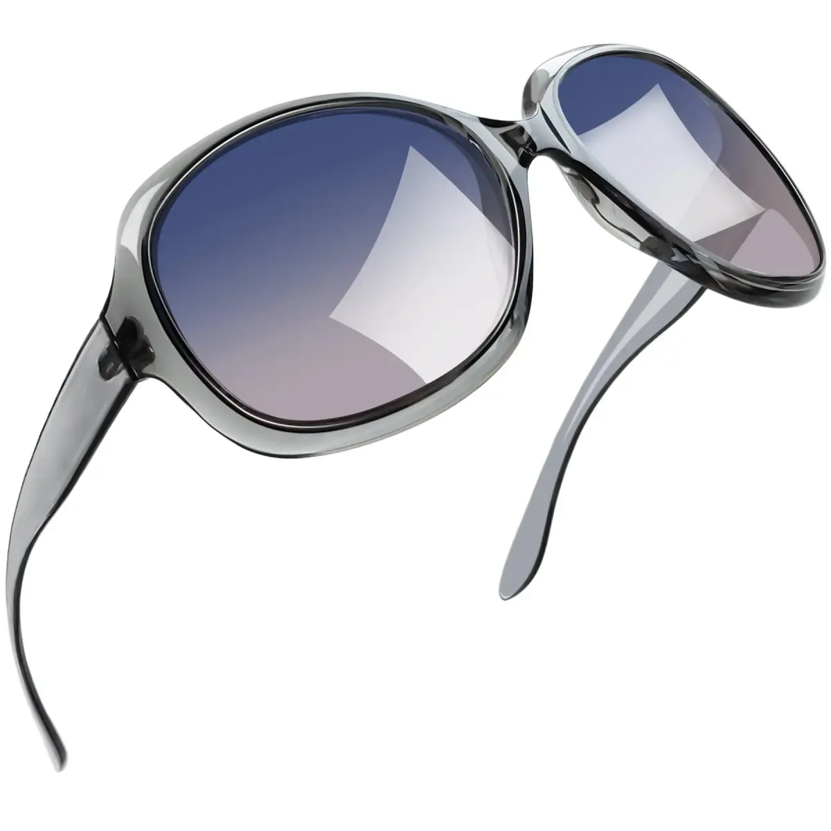 Joopin B15-Clear Grey/Blue Pink Gradient Oversized Butterfly Sunglasses for Women - main product image