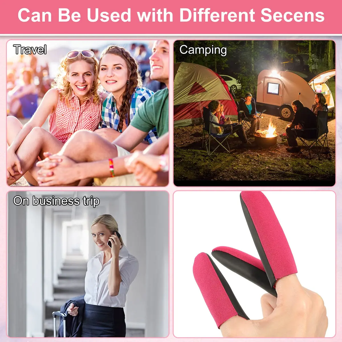 Nuanchu Heat Resistant Finger Guards for Hair Styling, 6 Pieces (Black & Rose Red) | Protects Thumb, Index & Middle Fingers - view 6
