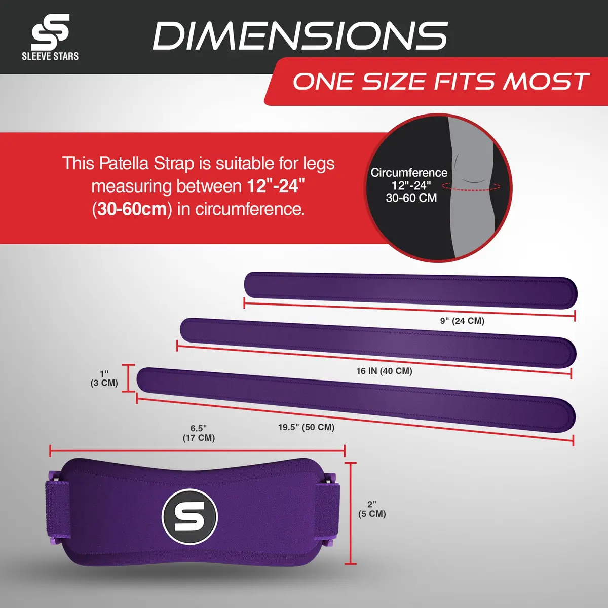 SS SLEEVE STARS Patellar Tendon Support Strap for Adults | Adjustable Knee Brace for Osgood Schlatter & Knee Pain Relief - view 4