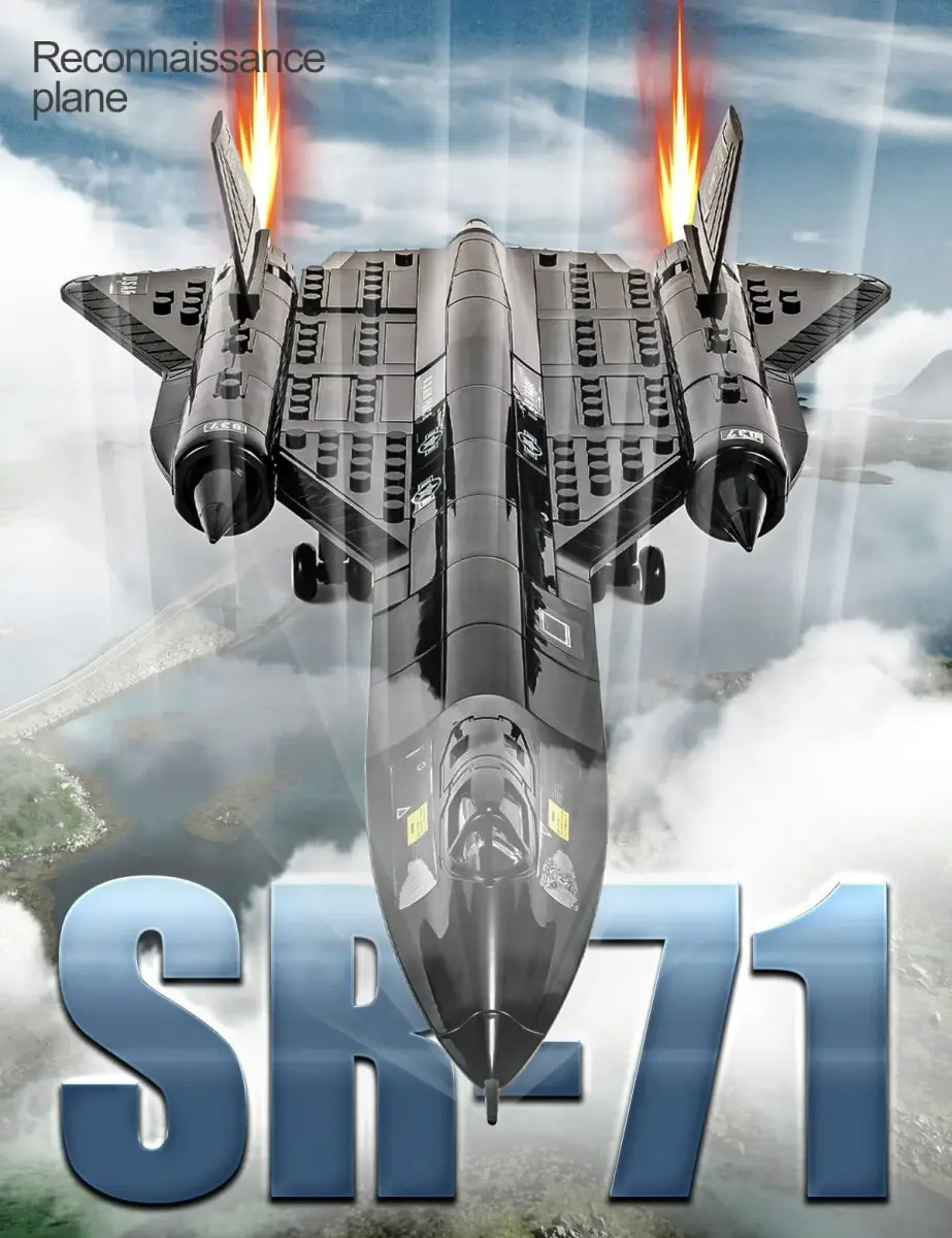 SEMKY Military Series SR-71 Reconnaissance Aircraft Jet Blackbird Air Force Building Block Set 48.3cm (19 inches) | Educational STEM Toy - view 3