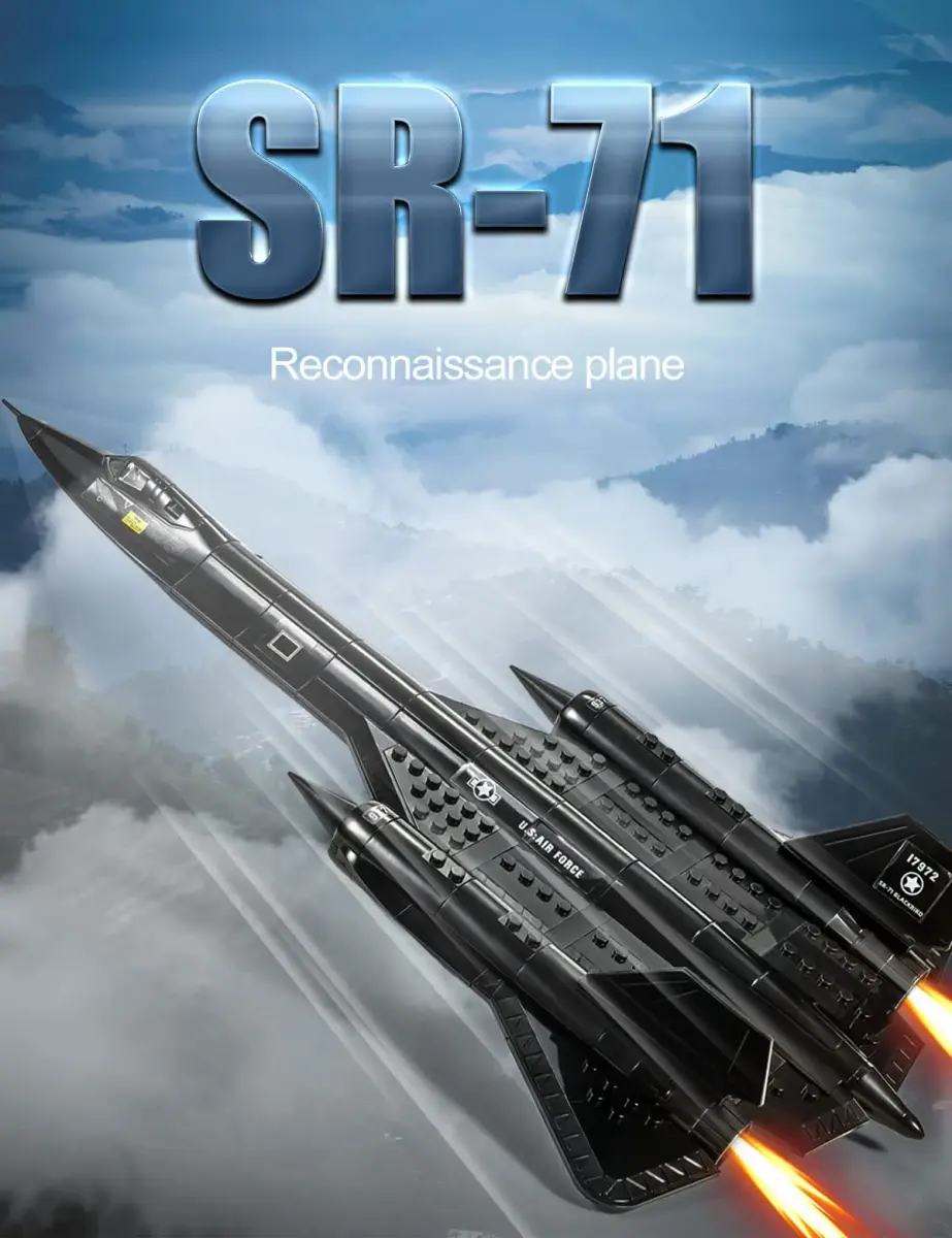 SEMKY Military Series SR-71 Reconnaissance Aircraft Jet Blackbird Air Force Building Block Set 48.3cm (19 inches) | Educational STEM Toy - view 4