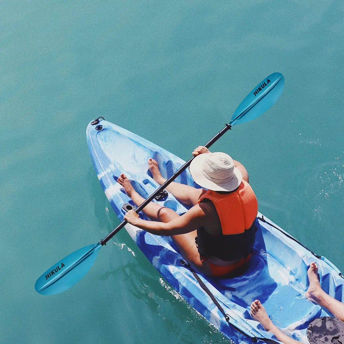 HIKULA Kayak Paddle 4 Pieces Aluminum Shaft and PP Blade 220cm | Lightweight & Adjustable for Recreational Kayaking - view 7