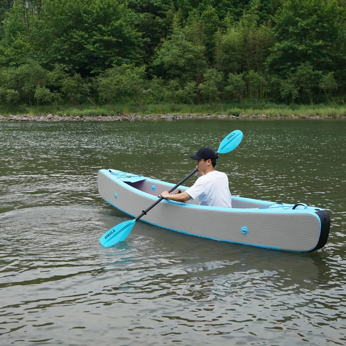 HIKULA Kayak Paddle 4 Pieces Aluminum Shaft and PP Blade 220cm | Lightweight & Adjustable for Recreational Kayaking - view 8