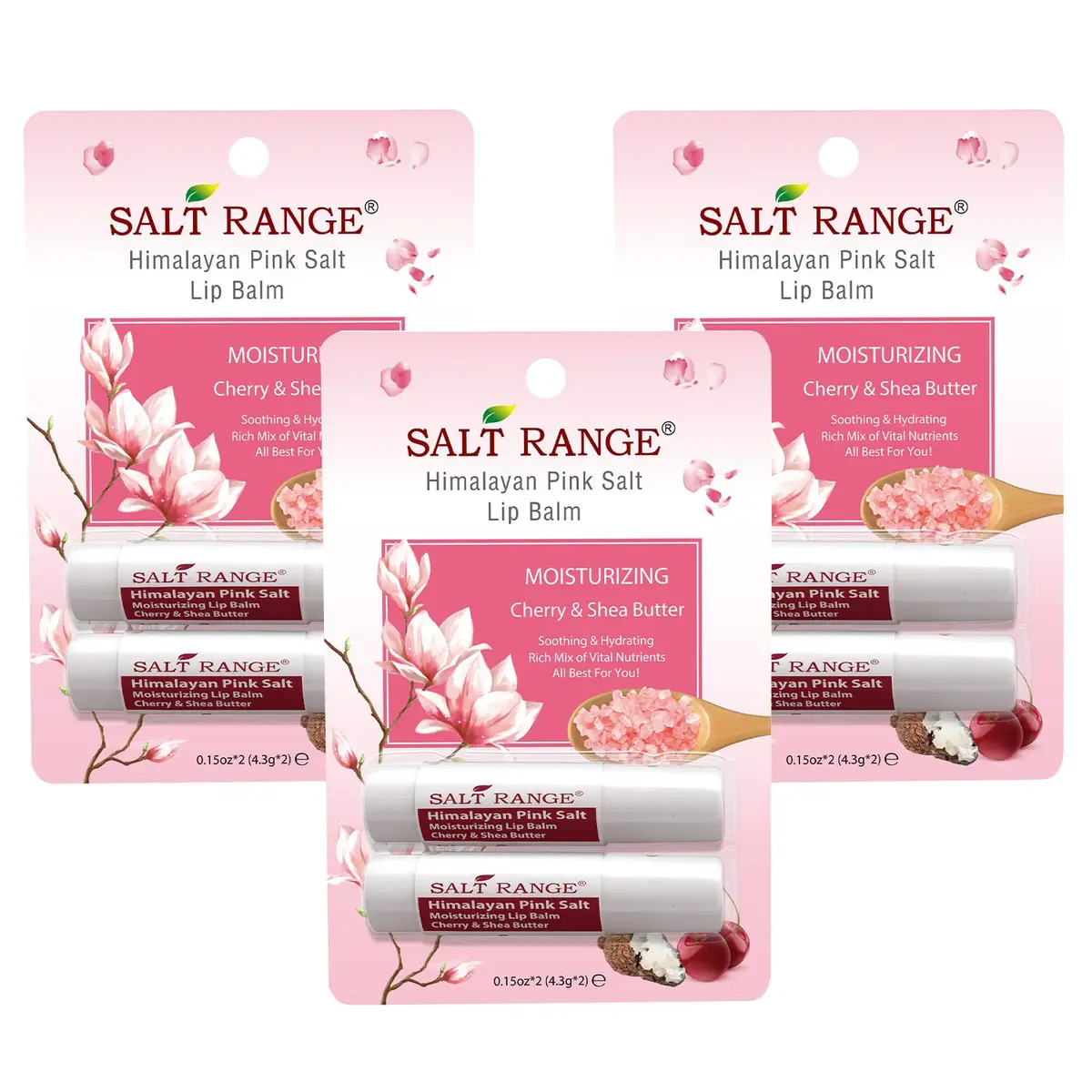 Salt Range Organic Lip Balm, Cherry & Shea Butter | Hydrating & Nourishing for Dry Lips - main product image