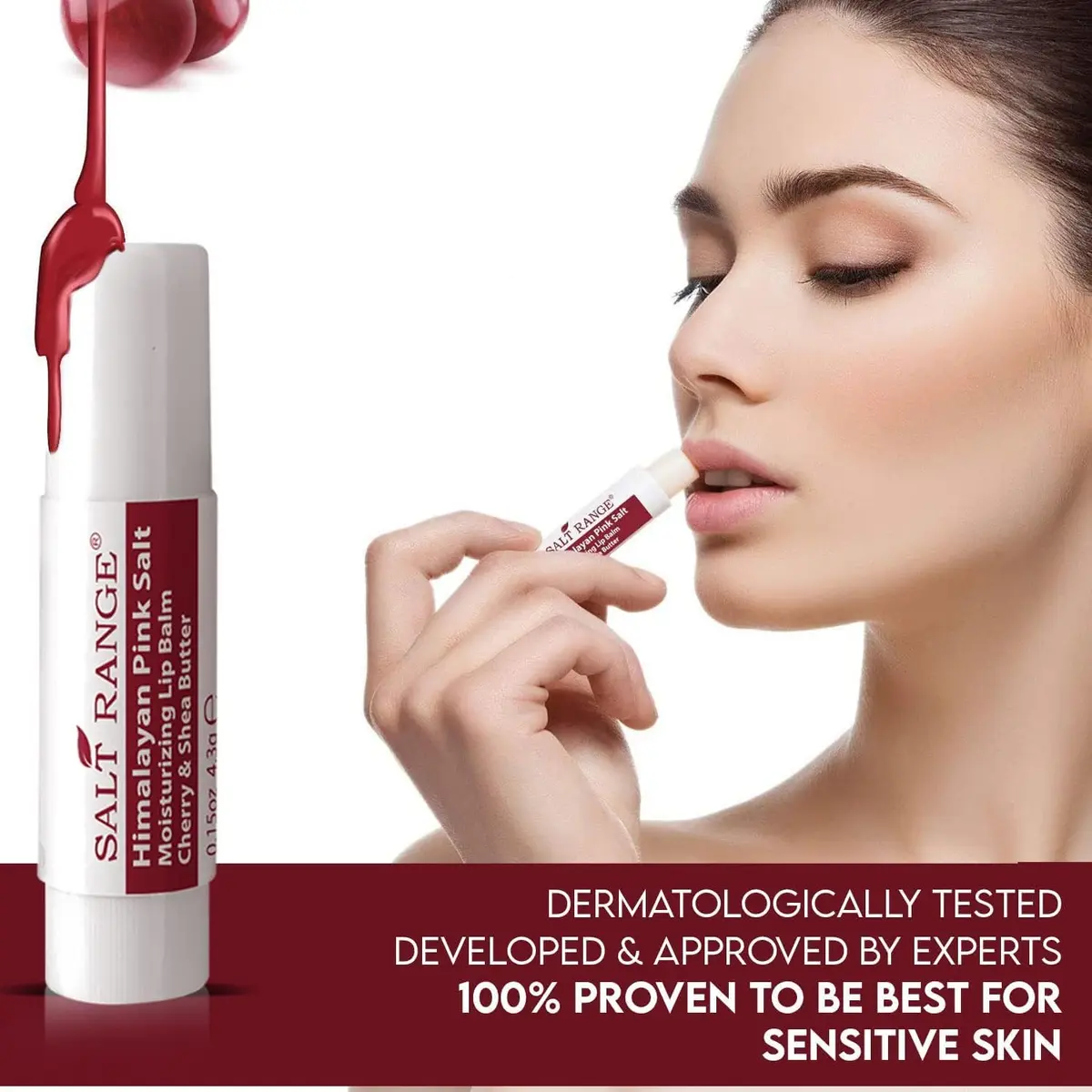 Salt Range Organic Lip Balm, Cherry & Shea Butter | Hydrating & Nourishing for Dry Lips - view 2