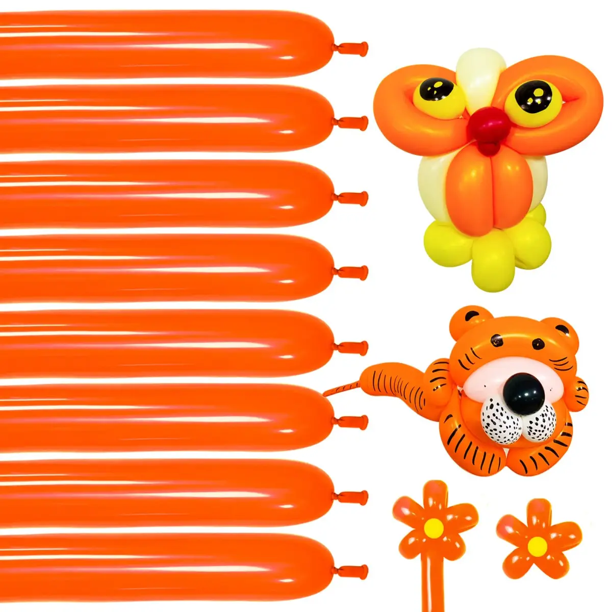 KUULBELA Long Orange 260 Balloons Kit 100 Count | Twistable Latex for Party Decor - main product image
