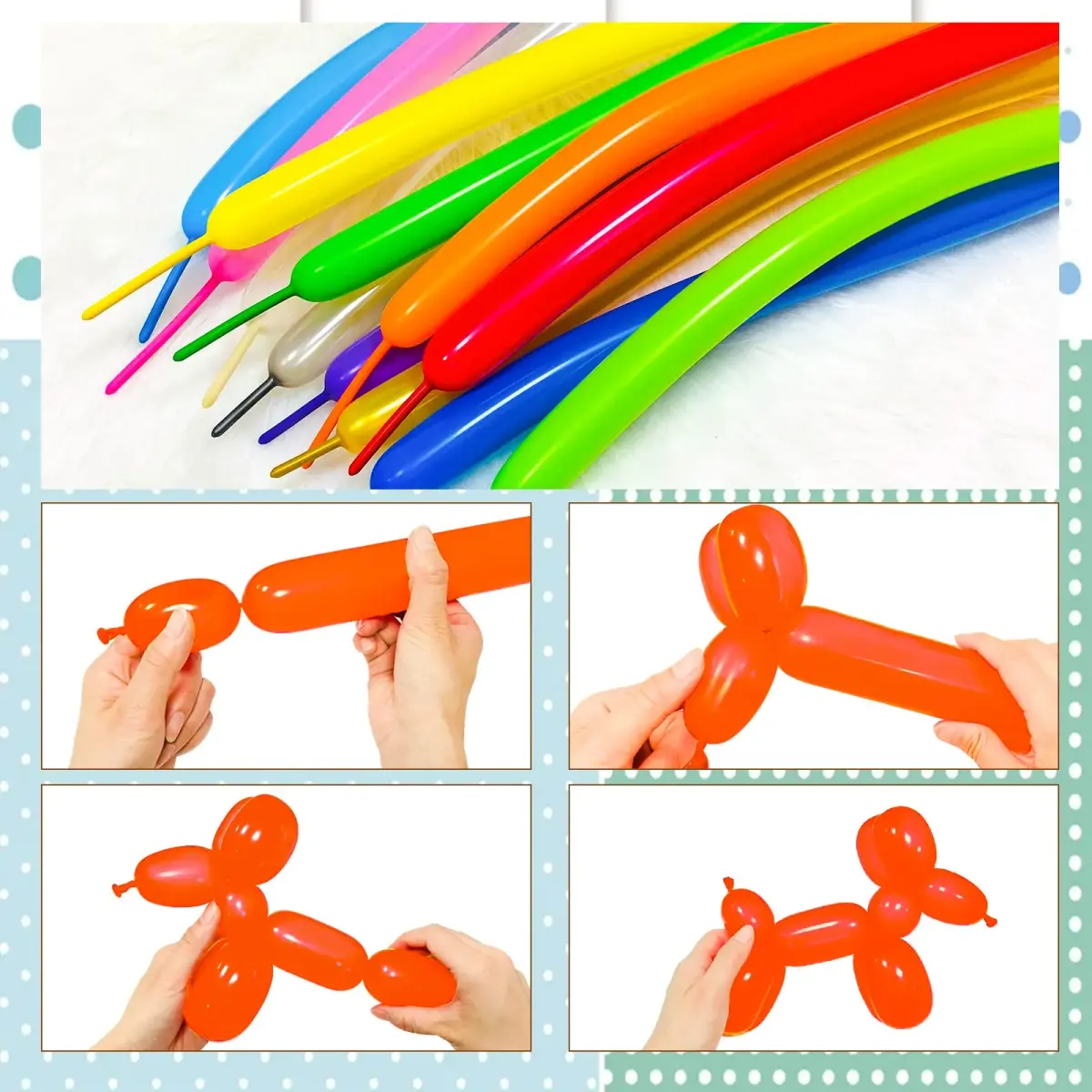 KUULBELA Long Orange 260 Balloons Kit 100 Count | Twistable Latex for Party Decor - view 6