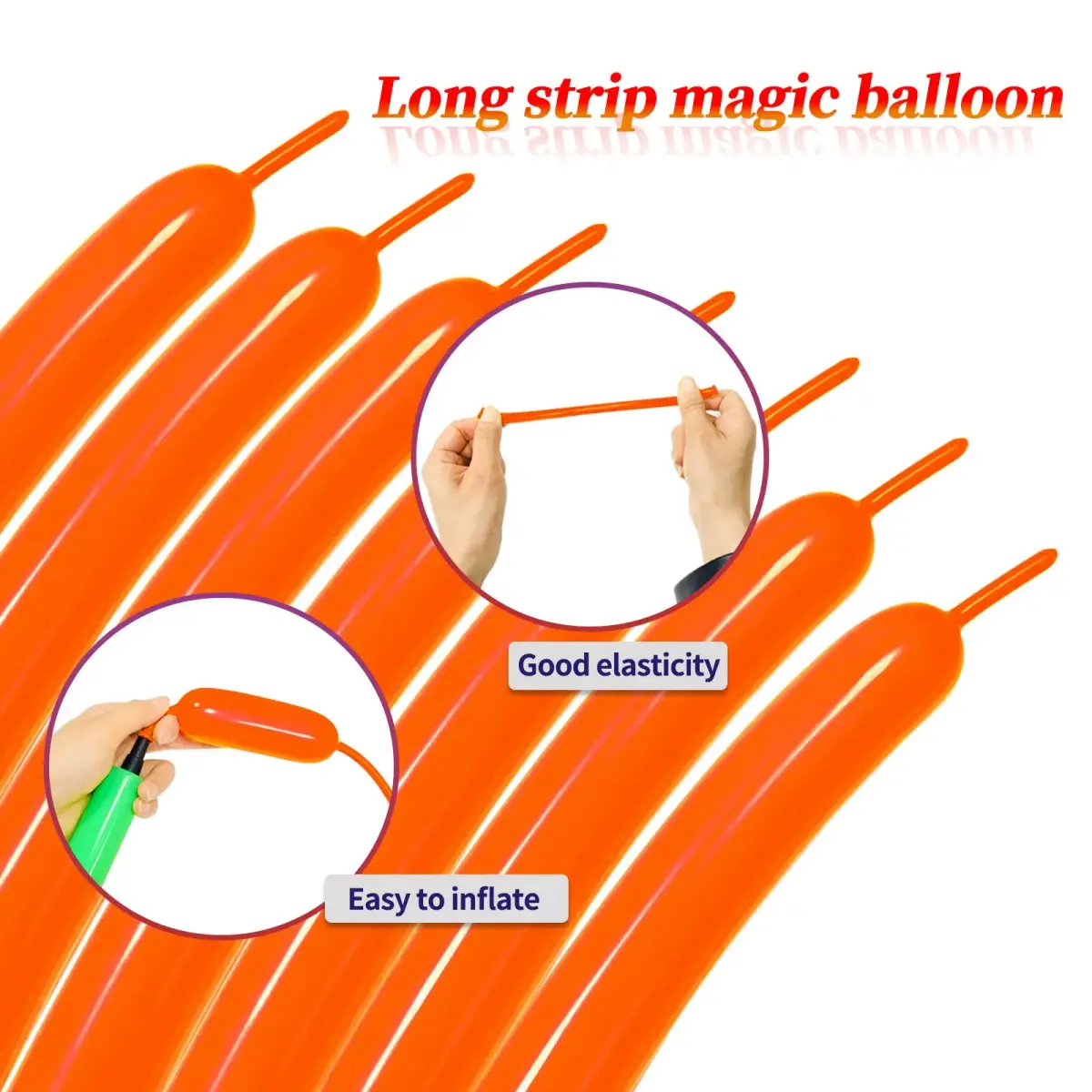 KUULBELA Long Orange 260 Balloons Kit 100 Count | Twistable Latex for Party Decor - view 4