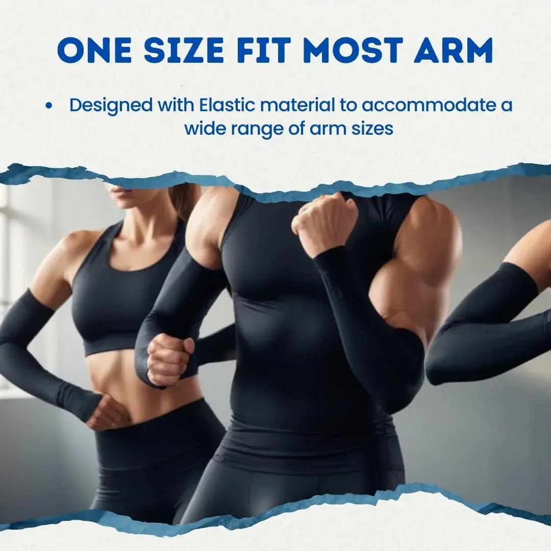 FOOTINSOLE.COM SunDefender Cooling Arm Sleeves with UPF 50+ Protection, 39cm (15 Inch) Length, 5 Pairs | Breathable & Moisture-Wicking for Sports - view 3