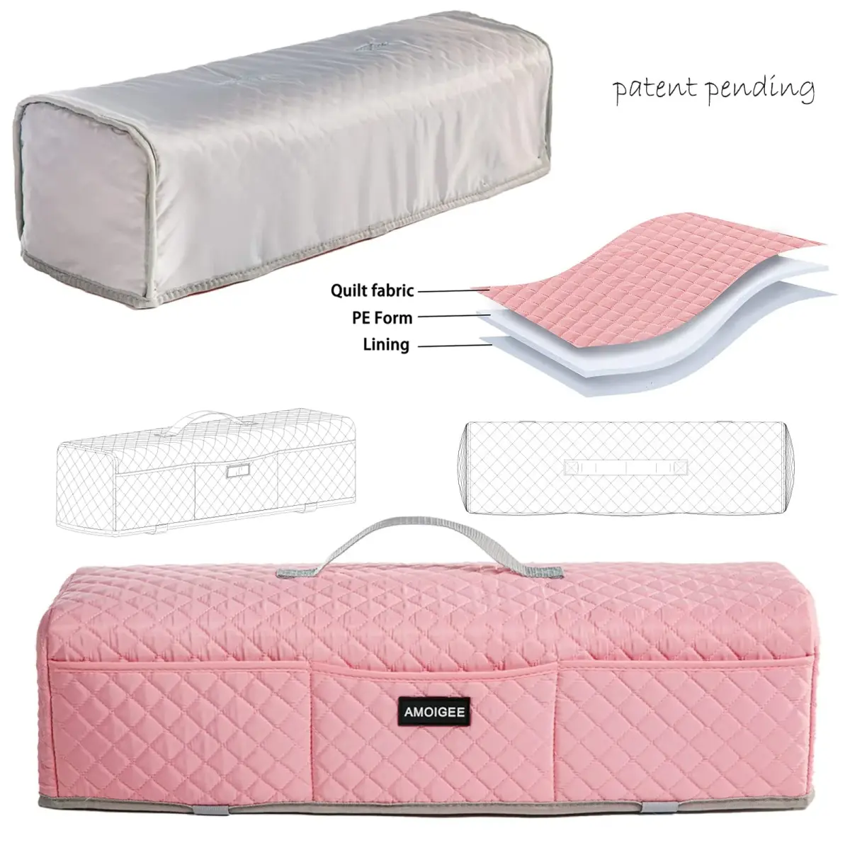 AMOIGEE Padded Dust Cover for Cricut Maker 4/3 & Explore 4/3/Air 2 w/Handle | Protects Machines from Dust & Scratches - view 5