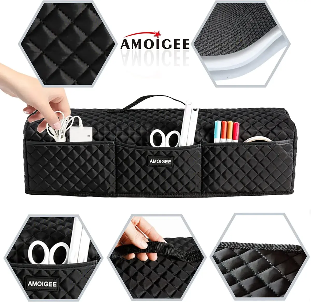 AMOIGEE Padded Dust Cover for Cricut Maker 4/3 & Explore 4/3/Air 2 | 53.3 cm (21") x 16.5 cm (6.5") x 16.5 cm (6.5") - view 4
