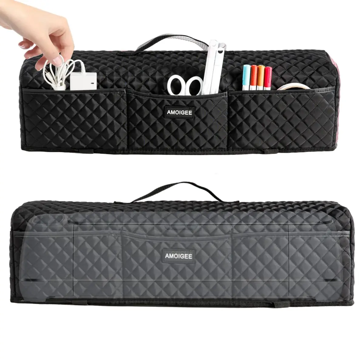 AMOIGEE Padded Dust Cover for Cricut Maker 4/3 & Explore 4/3/Air 2 | 53.3 cm (21") x 16.5 cm (6.5") x 16.5 cm (6.5") - view 2