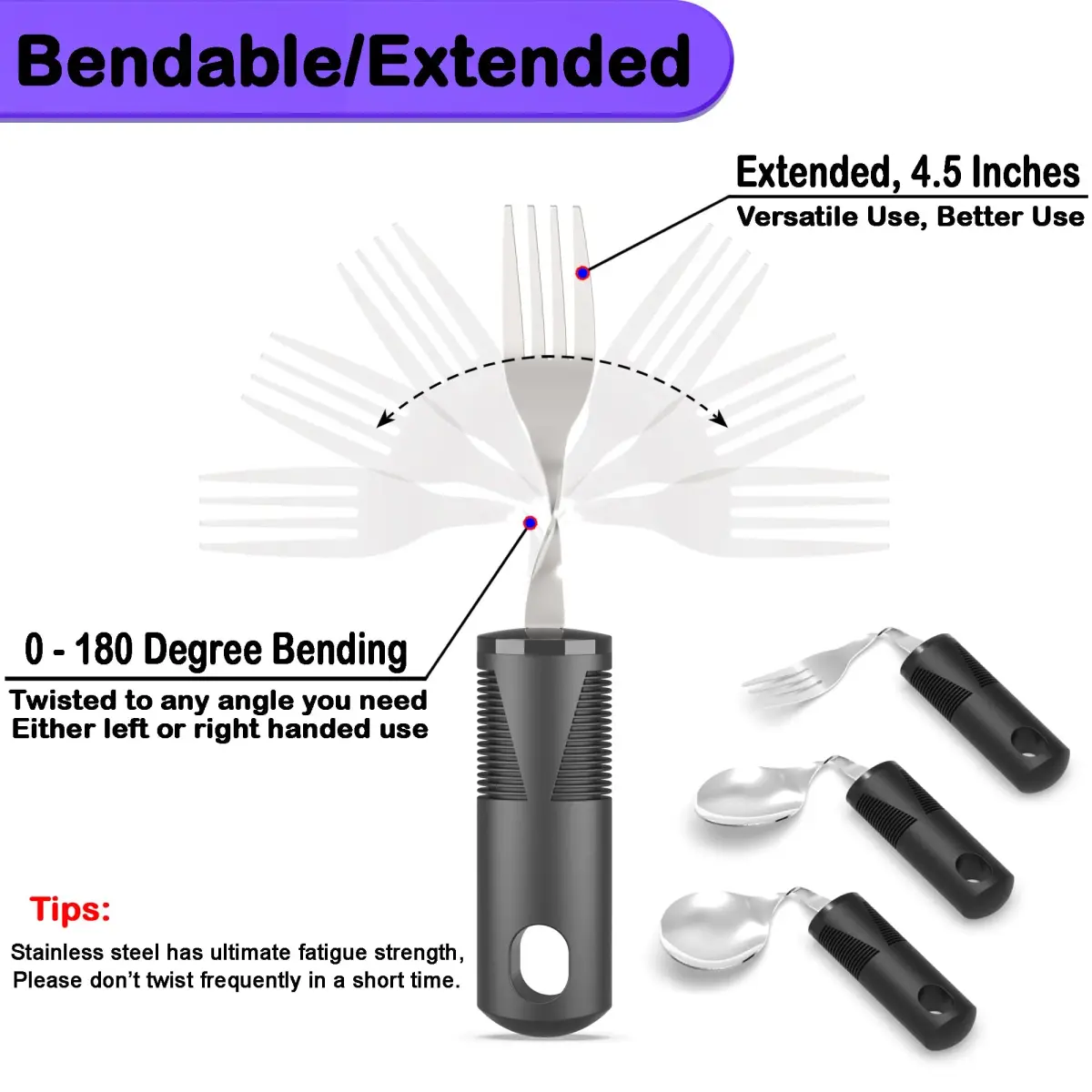 PKPKAUT Weighted Utensils for Hand Tremors & Parkinson's | 198g (7 oz) Set - view 4