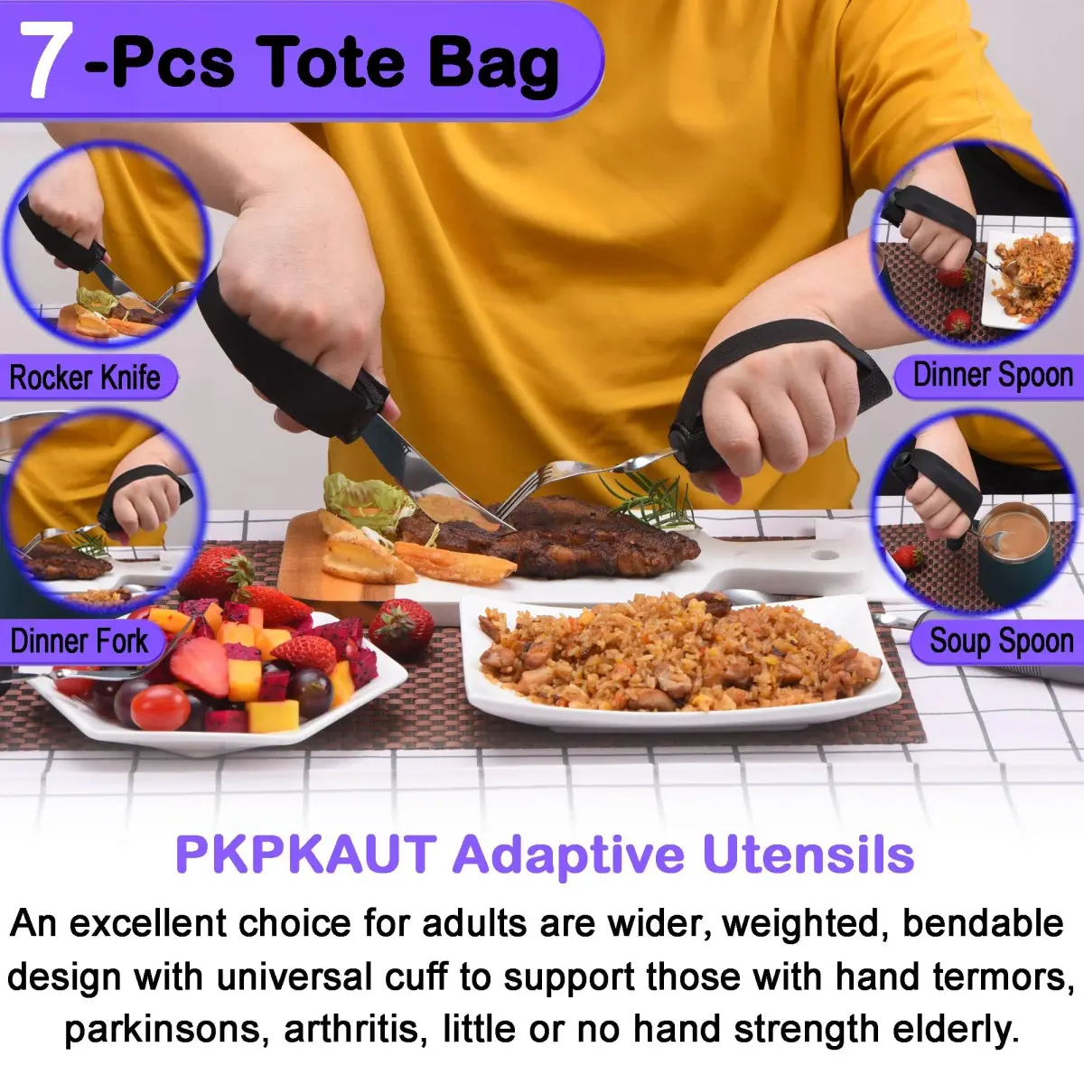PKPKAUT Weighted Utensils for Hand Tremors & Parkinson's | 198g (7 oz) Set - view 2