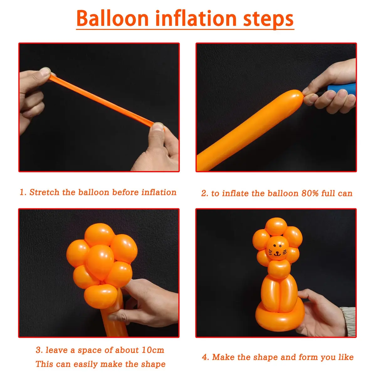 ASIYUHY Orange 260 Long Balloons 100 Pack | Latex Twisting Animal Balloons for Parties - view 5