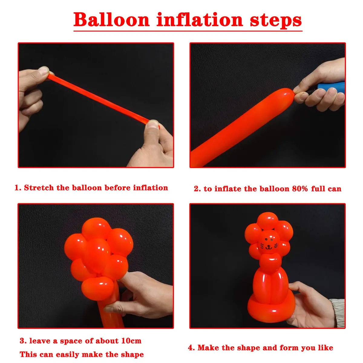 ASIUHY Red 260 Long Balloons 100 Pack | Durable Latex Twisting Animal Balloons for Parties - view 5