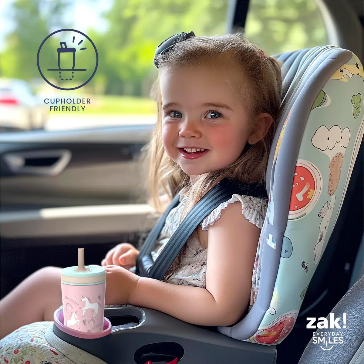 Zak Designs Shells Kelso Tumbler Set, Leak-Proof Screw-On Lid with Straw, Bundle for Kids Includes Plastic and Stainless Steel Cups with Bonus Sipper (3pc Set, Non-BPA) - view 6