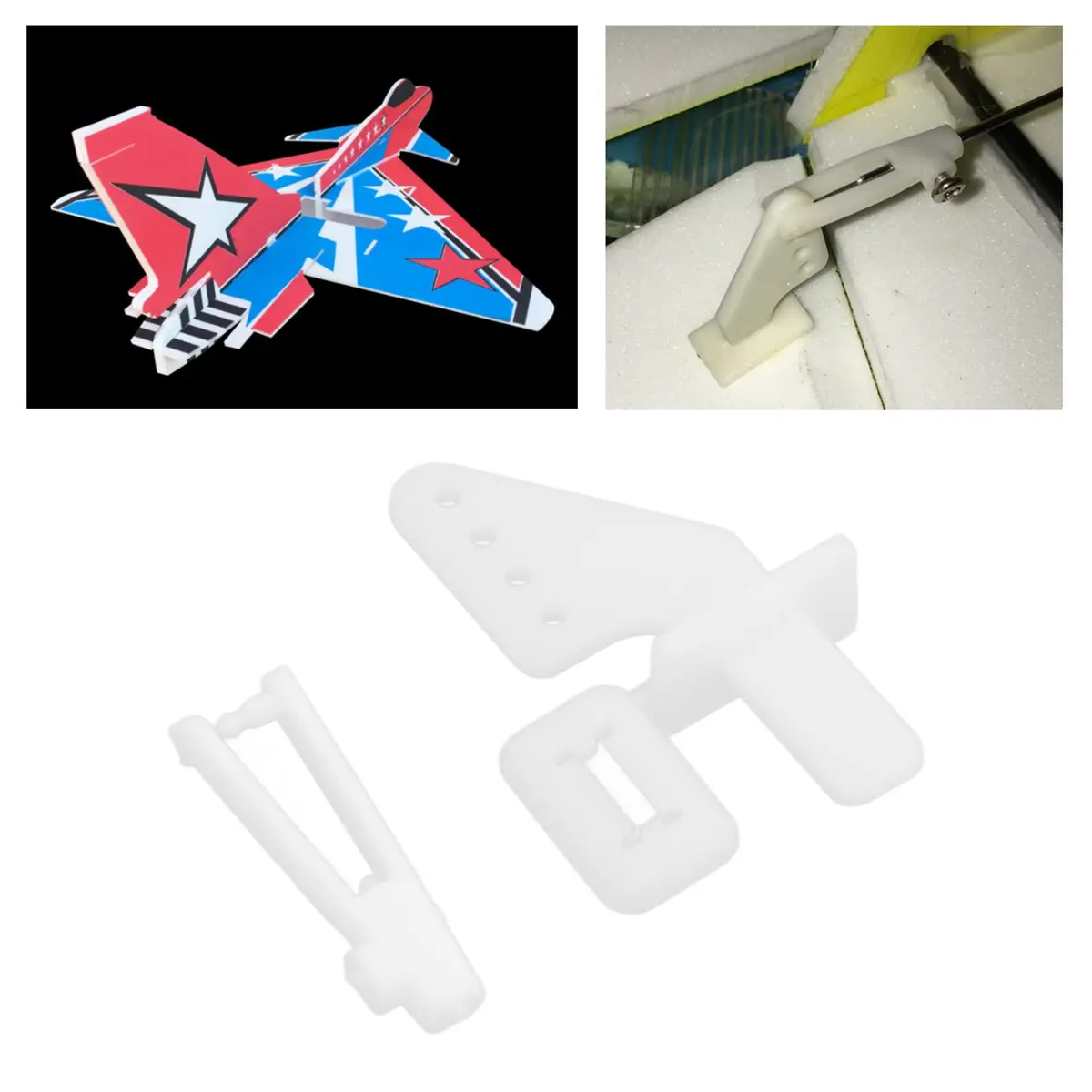Dilwe Control Horns and Clevis Kit, 20 Sets KT Rudder Angle 4 Hole Control Horns RC Airplane Wing Aircraft Upgrade Spare Part - view 6