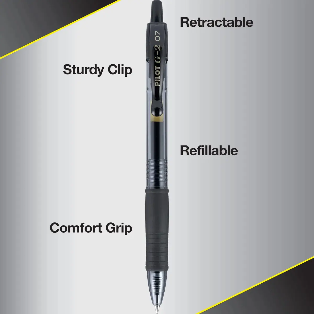 PILOT G2 Retractable Gel Pens, 0.7mm Fine Point, Gray Ink, 12-Pack | Smooth Writing for Office & Students - view 4