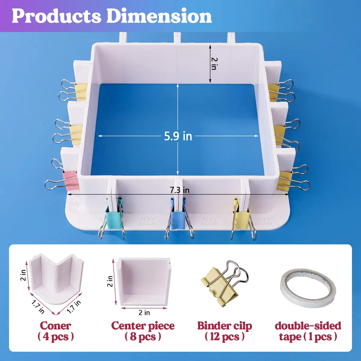 LET'S RESIN Adjustable Mold Housing for Silicone Molds | DIY Resin, Candle & Soap Molds (Not for Resin Casting) | 5.9'' x 5.9'' - view 2