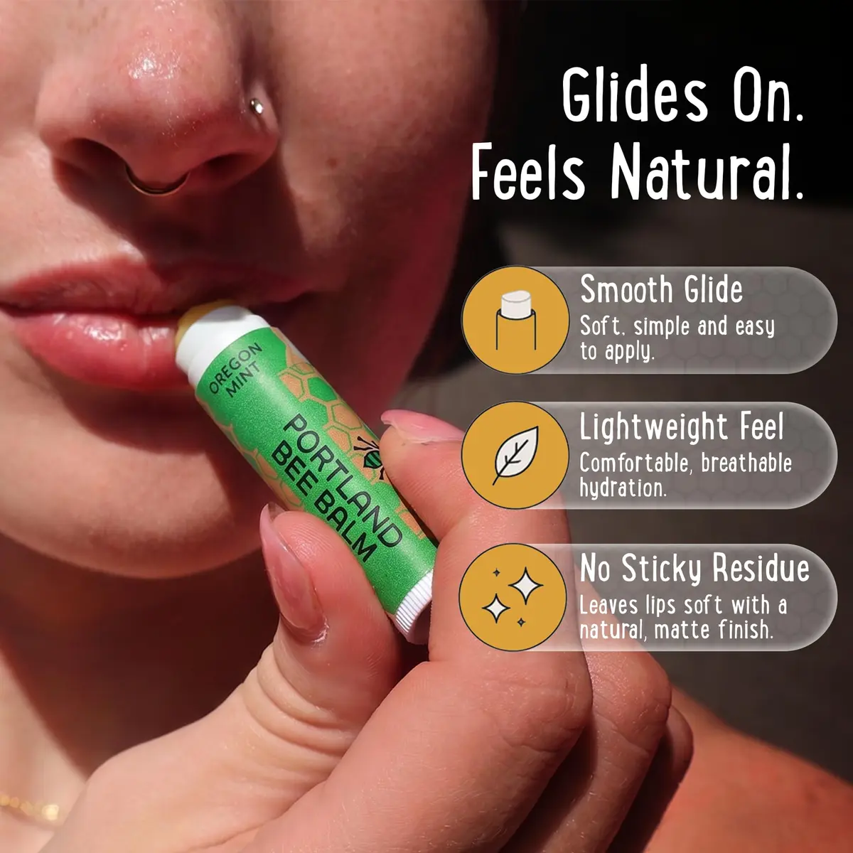 Portland Bee Balm All Natural Handmade Beeswax Lip Balm with Organic Coconut and Olive Oil (Oregon Mint) - 9 Count | Natural Lip Balm, Cruelty Free, Plastic Neutral - view 3