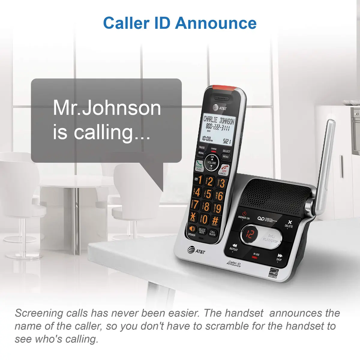 AT&T BL102 DECT 6.0 Cordless Phone with Answering Machine & Call Blocking | 1 Handset - view 8