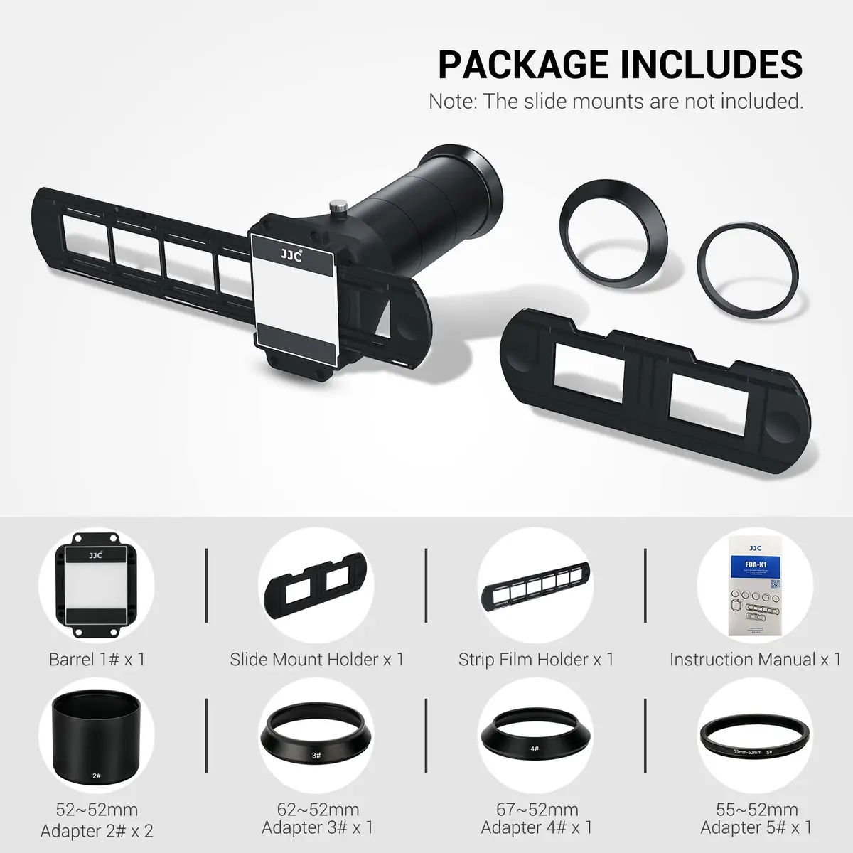 Kiorafoto JJC ES-2 Film Digitizing Adapter Set Kit | Converts 35mm Negatives & Slides to Digital Files - view 2