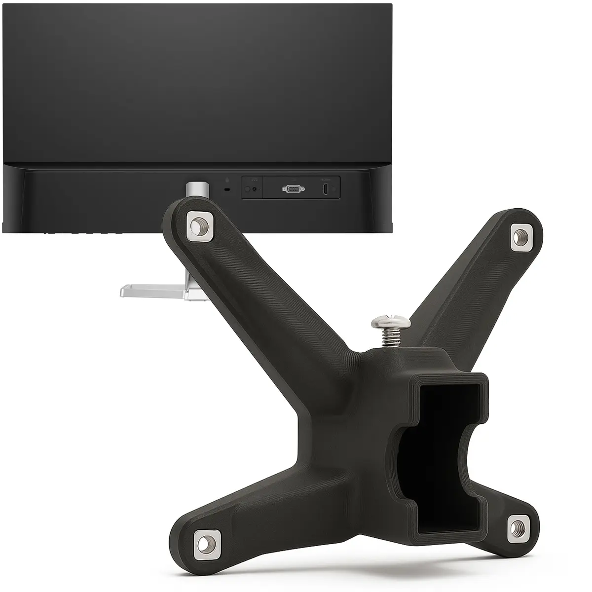 3IDEE VESA Mount Adapter for HP Monitors (M22f-M32f) 75x75mm | Converts Non-VESA to VESA Mount - main product image