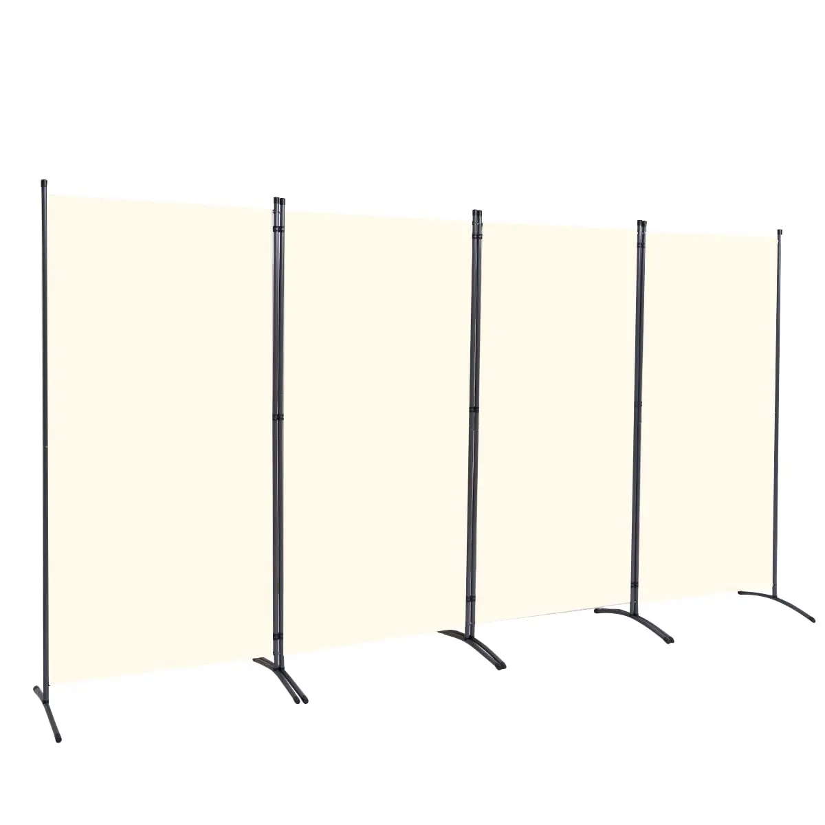 JVVMNJLK 4 Panel Folding Room Divider 136" W x 71.3" H Beige | Portable Privacy Screen for Indoor Use - main product image