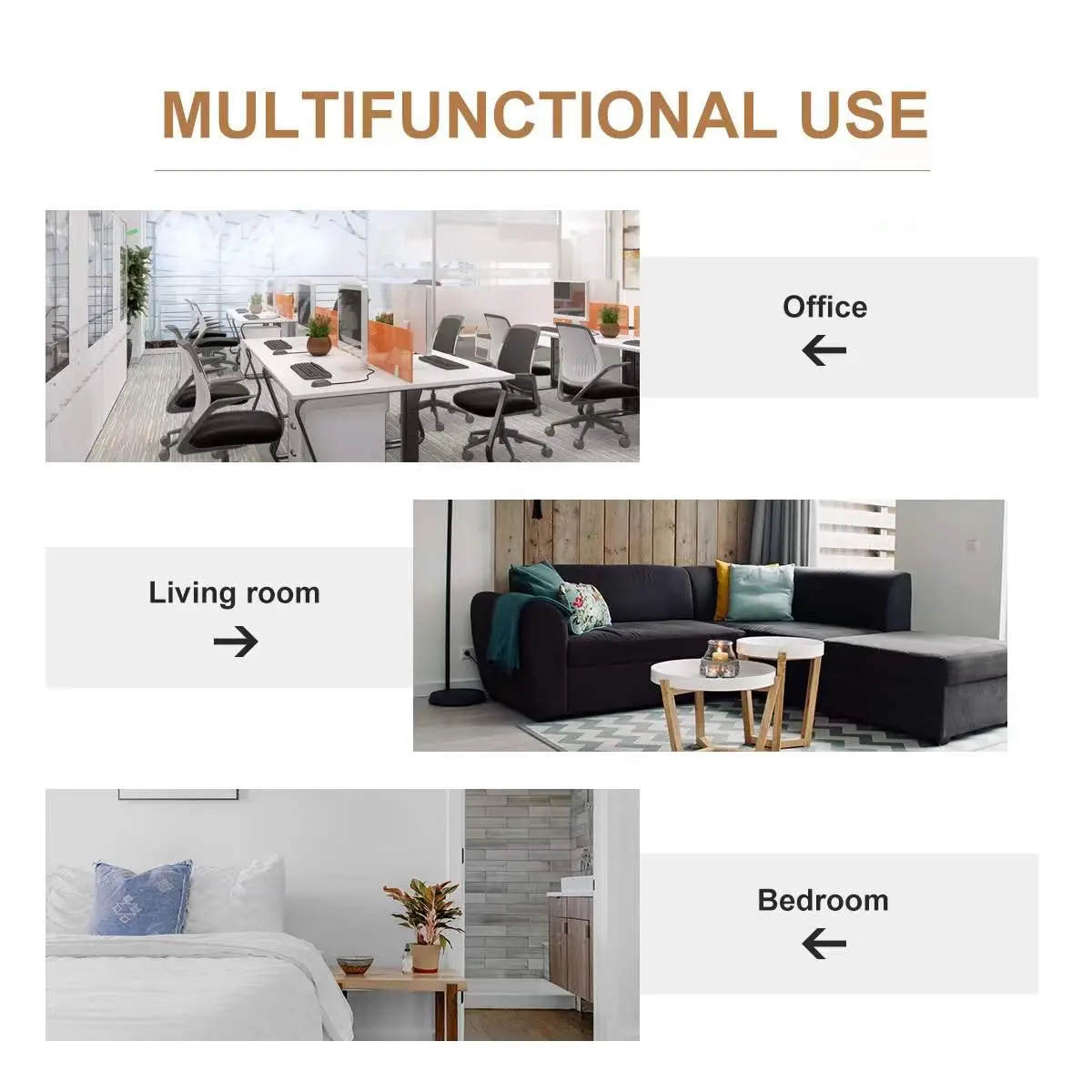 JVVMNJLK 4 Panel Folding Room Divider 136" W x 71.3" H Beige | Portable Privacy Screen for Indoor Use - view 7
