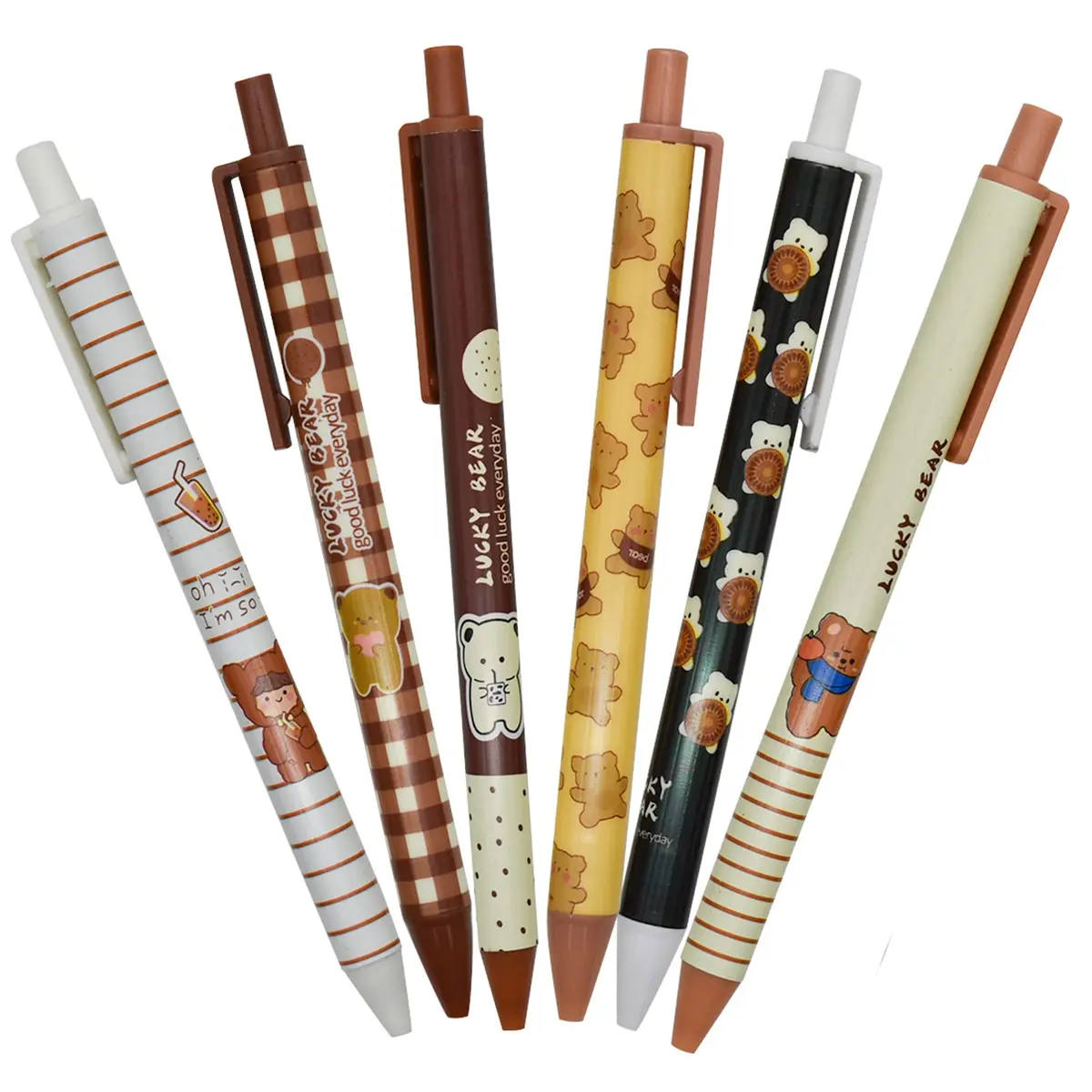 Maydahui 12 PCS Cute Bear Gel Pen Cartoon Girl Cookies | Smooth Ink, 0.5mm Fine Point, Retractable, Multicolor, Animal Design - view 7