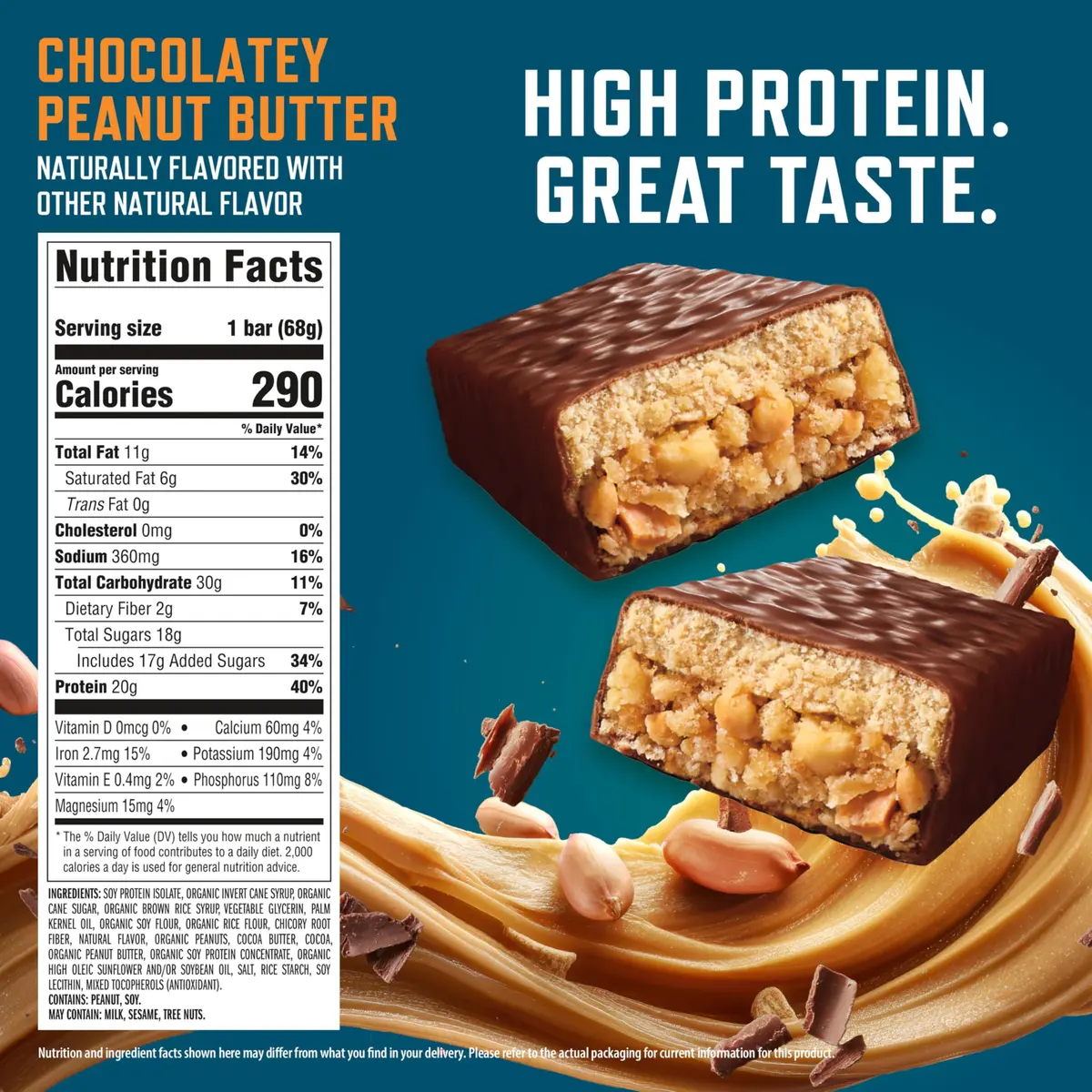 CLIF BUILDERS Protein Bars Chocolatey Peanut Butter 12 ct (28.8 oz / 816 g) | High Protein Post-Workout Fuel - view 2