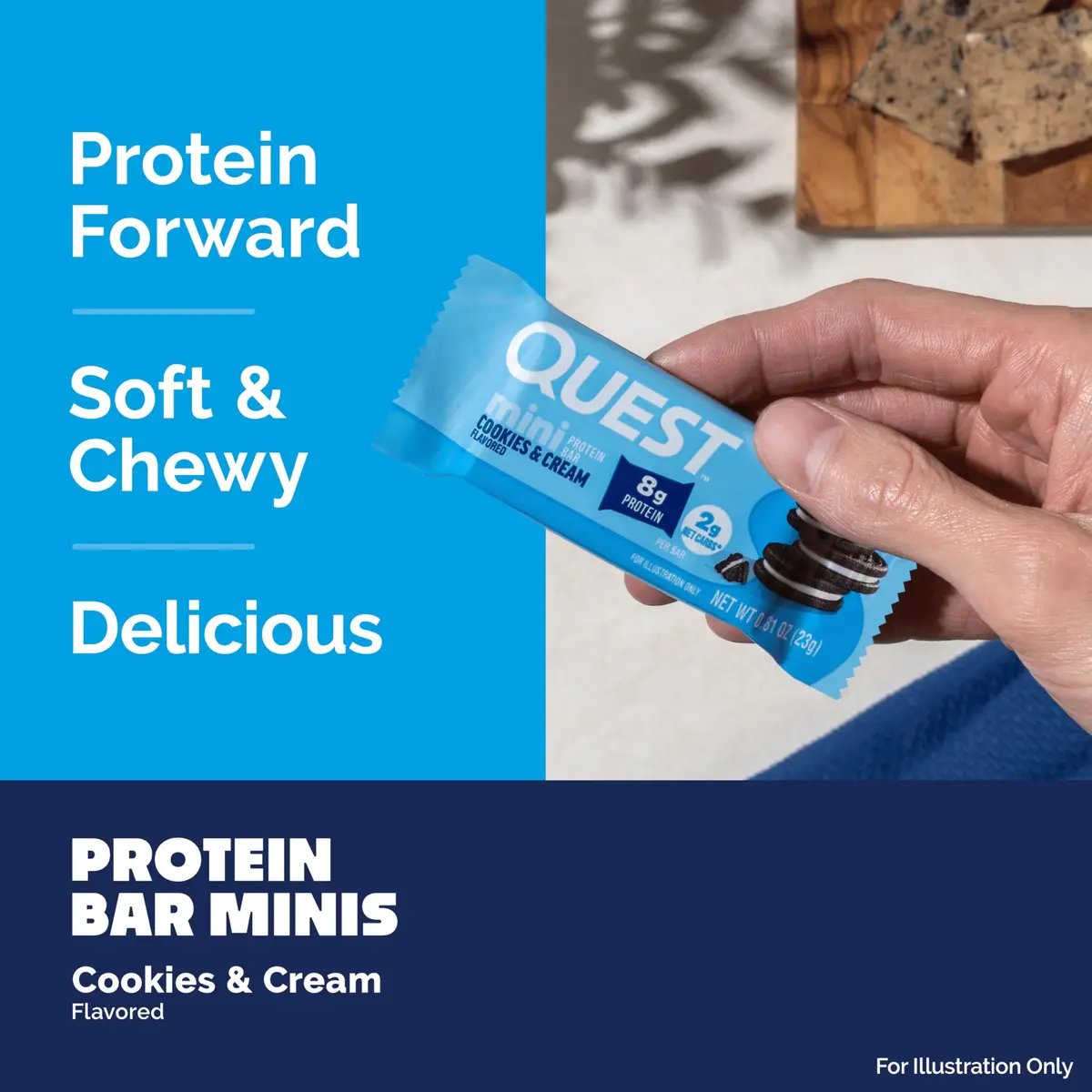 Quest Cookies & Cream Protein Bars 14 Count | 8g Protein, 1g Sugar, Gluten Free - view 4