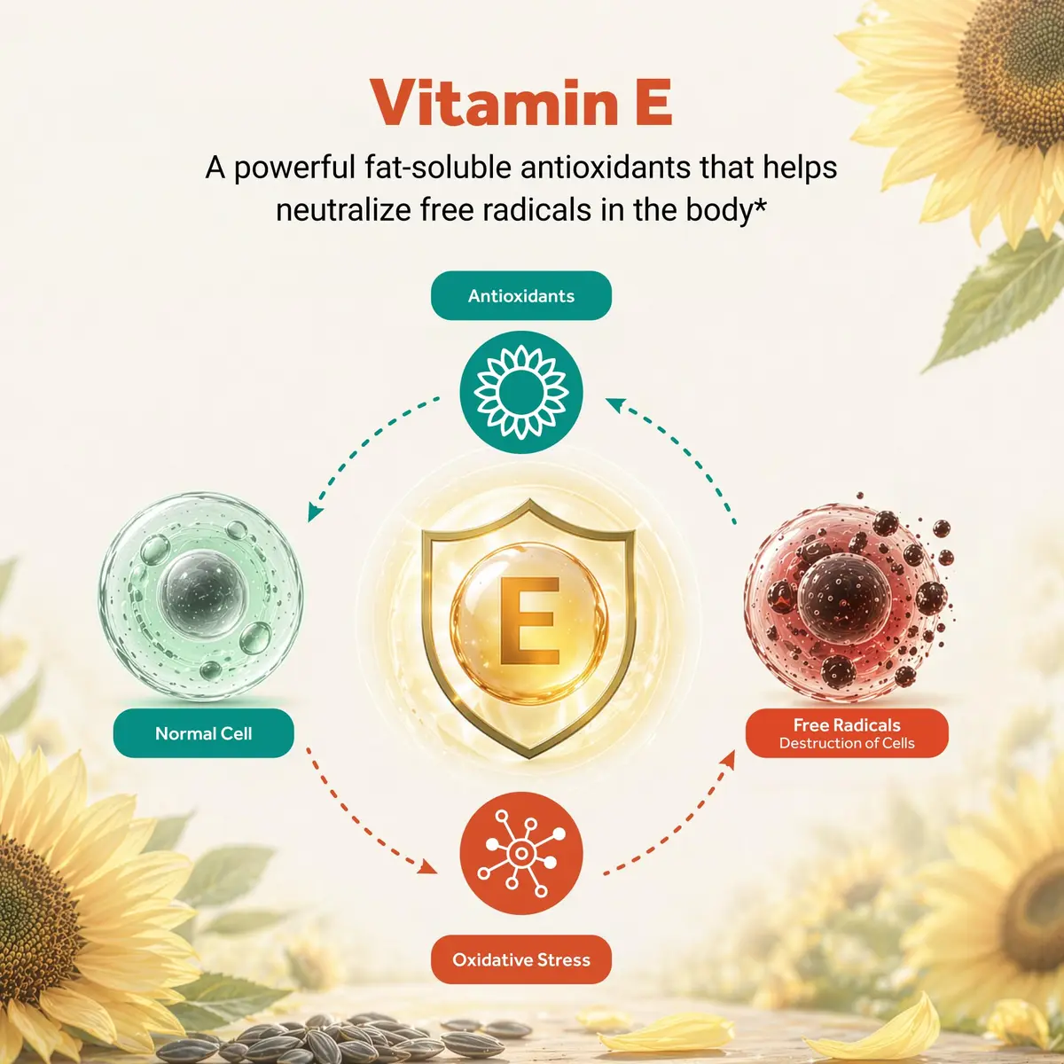 Naturalis Sunflower Vitamin E 670mg (1000 IU) with Mixed Tocopherols | Essential Skin & Immune Support | Non-GMO, Gluten & Soy Free | 60 Softgels - view 6