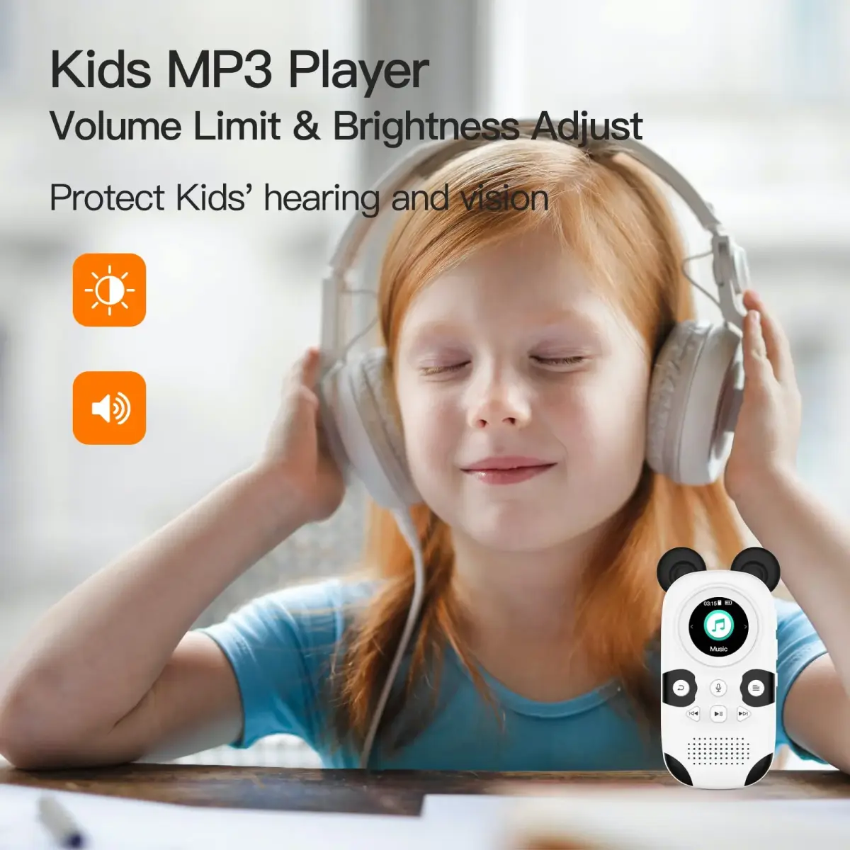 RUIZU Cute Panda MP3 Player for Kids 64GB | Bluetooth 5.3, Built-in Speaker, Expandable to 128GB - view 2