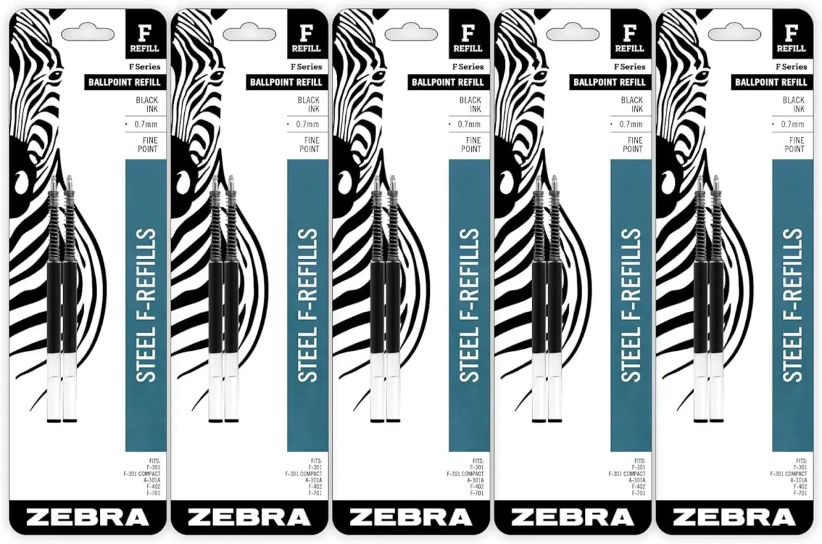Zebra Pen Black Ballpoint Pen Refill 0.7mm Fine Point, 10-Pack | Smooth Ink Flow for Students & Office - main product image