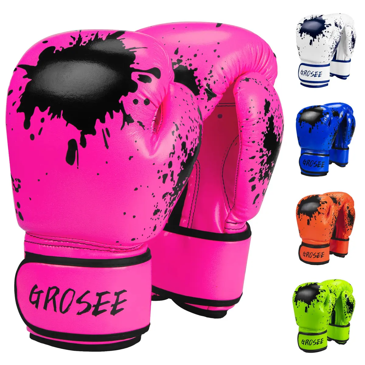 Grosee Pink 8 oz Boxing Glove | Youth Training Sparring Gear for Ages 6-15 - main product image