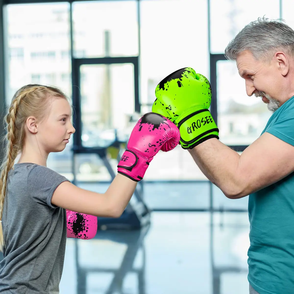 Grosee Pink 8 oz Boxing Glove | Youth Training Sparring Gear for Ages 6-15 - view 7