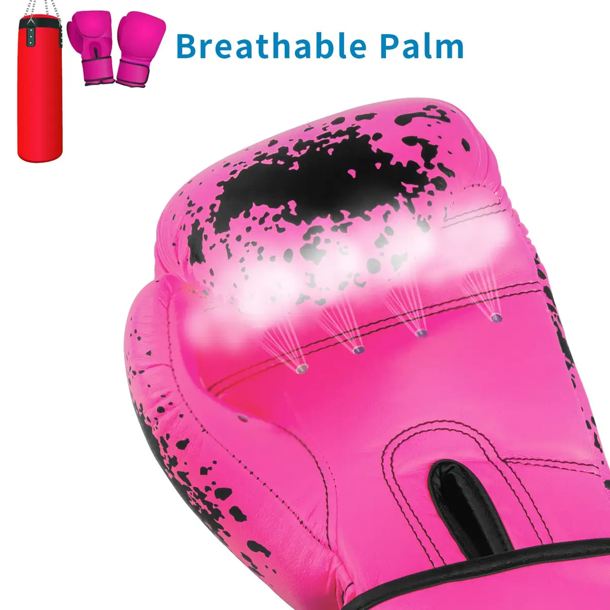 Grosee Pink 8 oz Boxing Glove | Youth Training Sparring Gear for Ages 6-15 - view 3