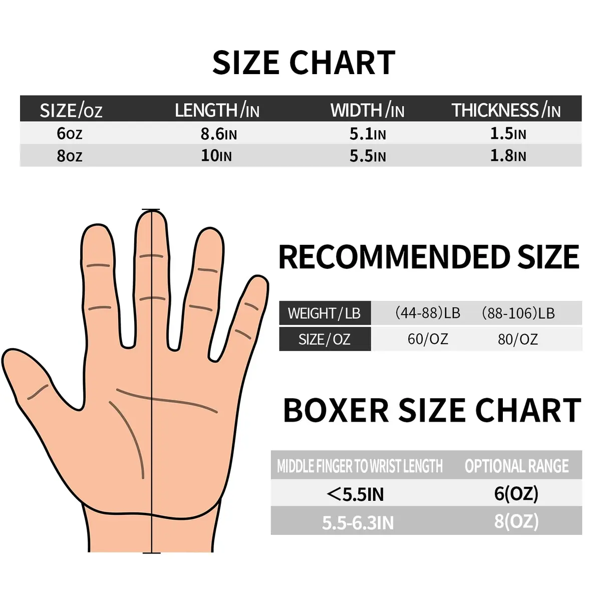 Grosee Kids Boxing Glove 8 oz | Durable PU Leather & Cotton, Youth Sparring Gloves for Punching Bag & Kickboxing - view 5