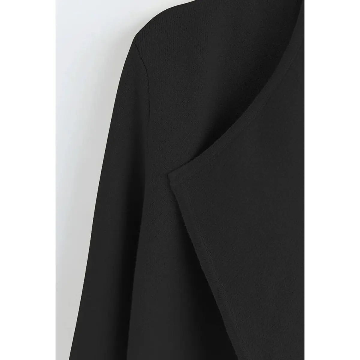 CHICWISH Women's Classy Black Open Front Knit Coat Cardigan Size XS-S | Oversized Fall Layer - view 5