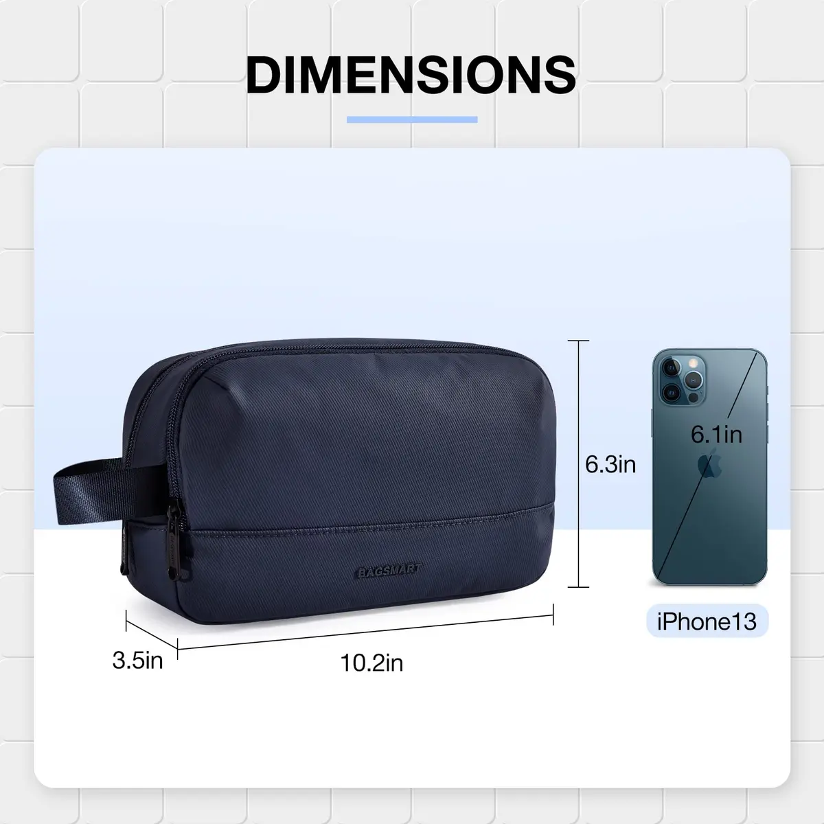 BAGSMART Travel Toiletry Bag for Men, Dopp Kit Water Resistant Navy-Medium | Spacious & Water-Resistant - view 5